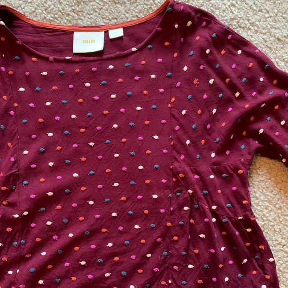 Anthropologie Maeve embroidered Polk a dot blouse - Picture 4 of 7